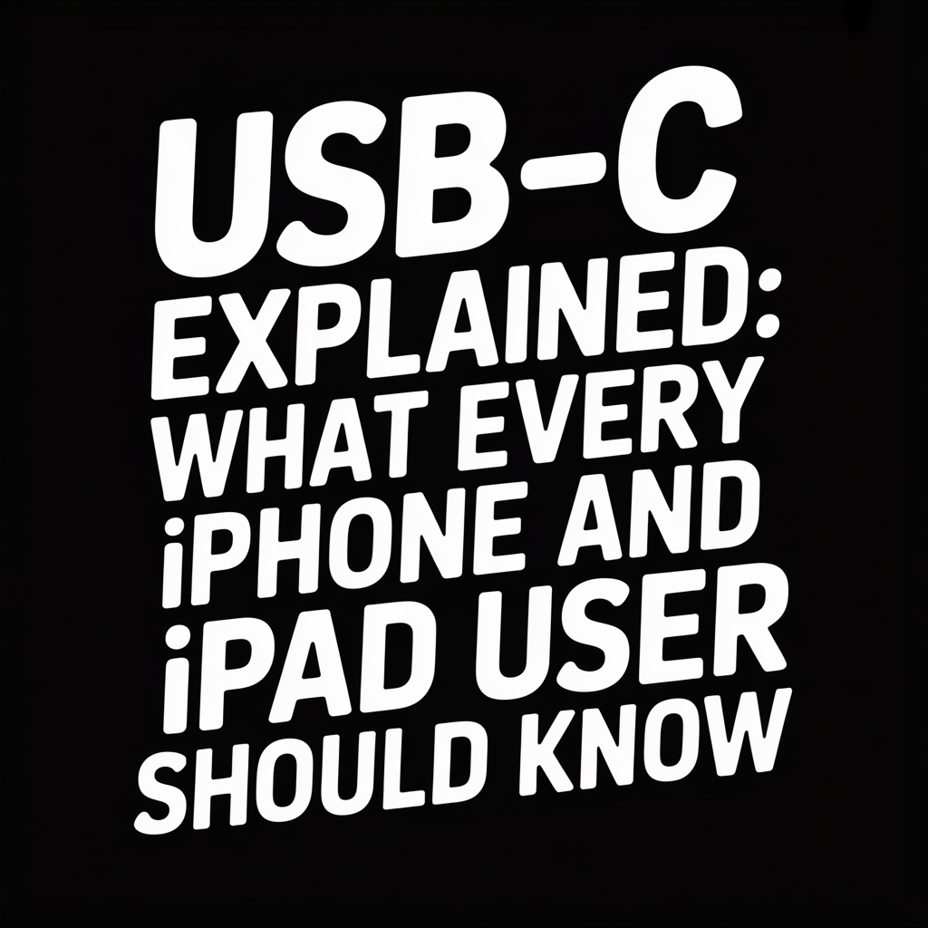 USB-C Explained: What Every iPhone and iPad User Should Know about USB.