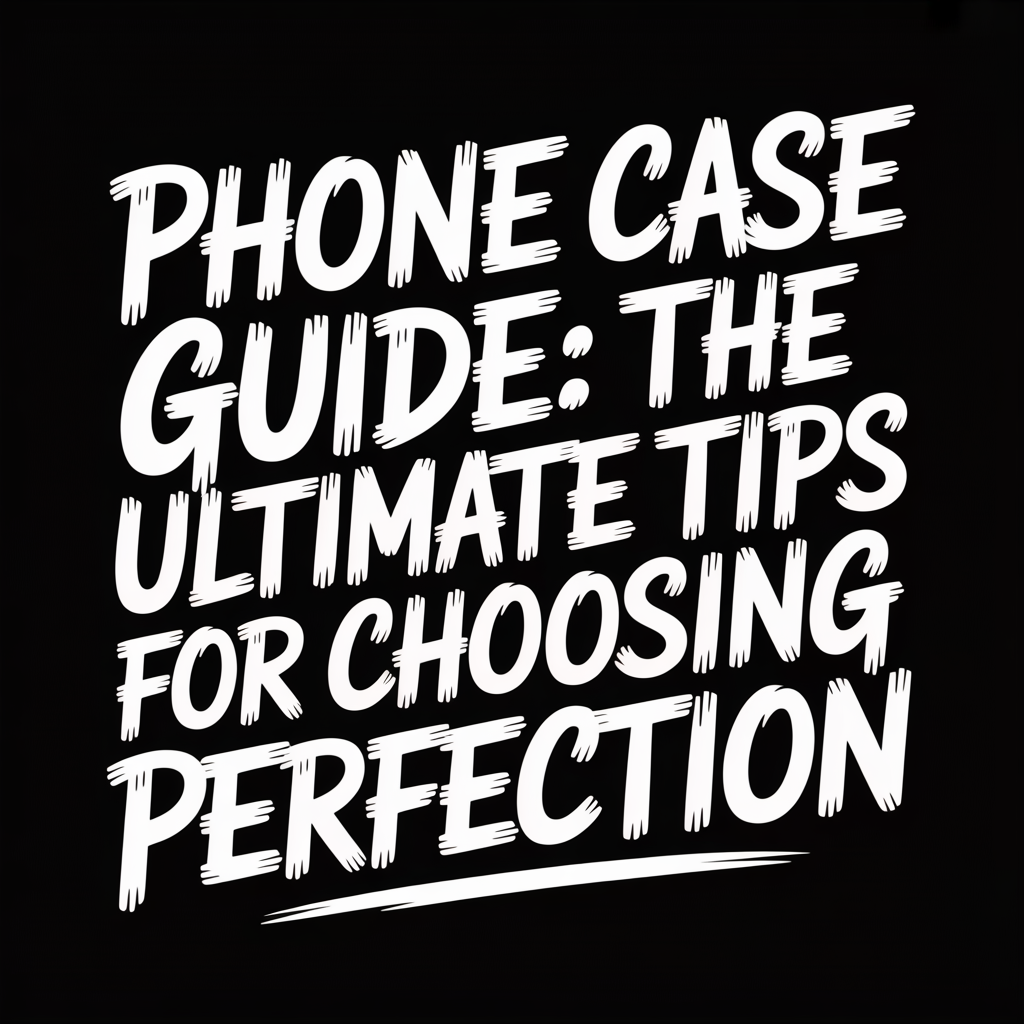 Phone Case Guide: The Ultimate Tips for Choosing Perfection text on a black background, emphasizing phone case selection.