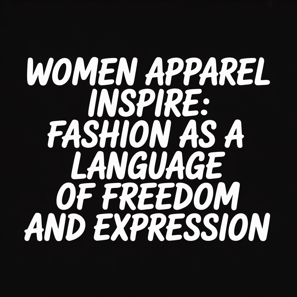 Women Apparel Inspire: Fashion as a language of freedom and expression on a black background.