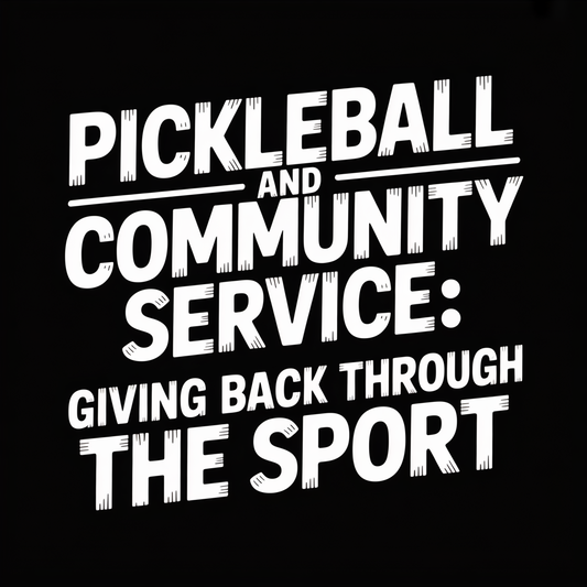 Text graphic highlighting Pickleball and community service: giving back through the sport.