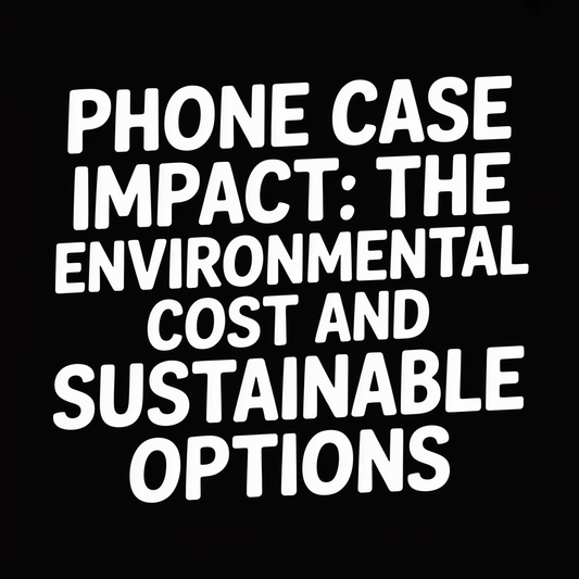 Image showing title 'Phone Case Impact: The Environmental Cost and Sustainable Options' emphasizing phone case sustainability.