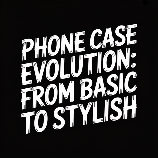 Phone Case evolution graphic showcasing transition from basic designs to stylish options.