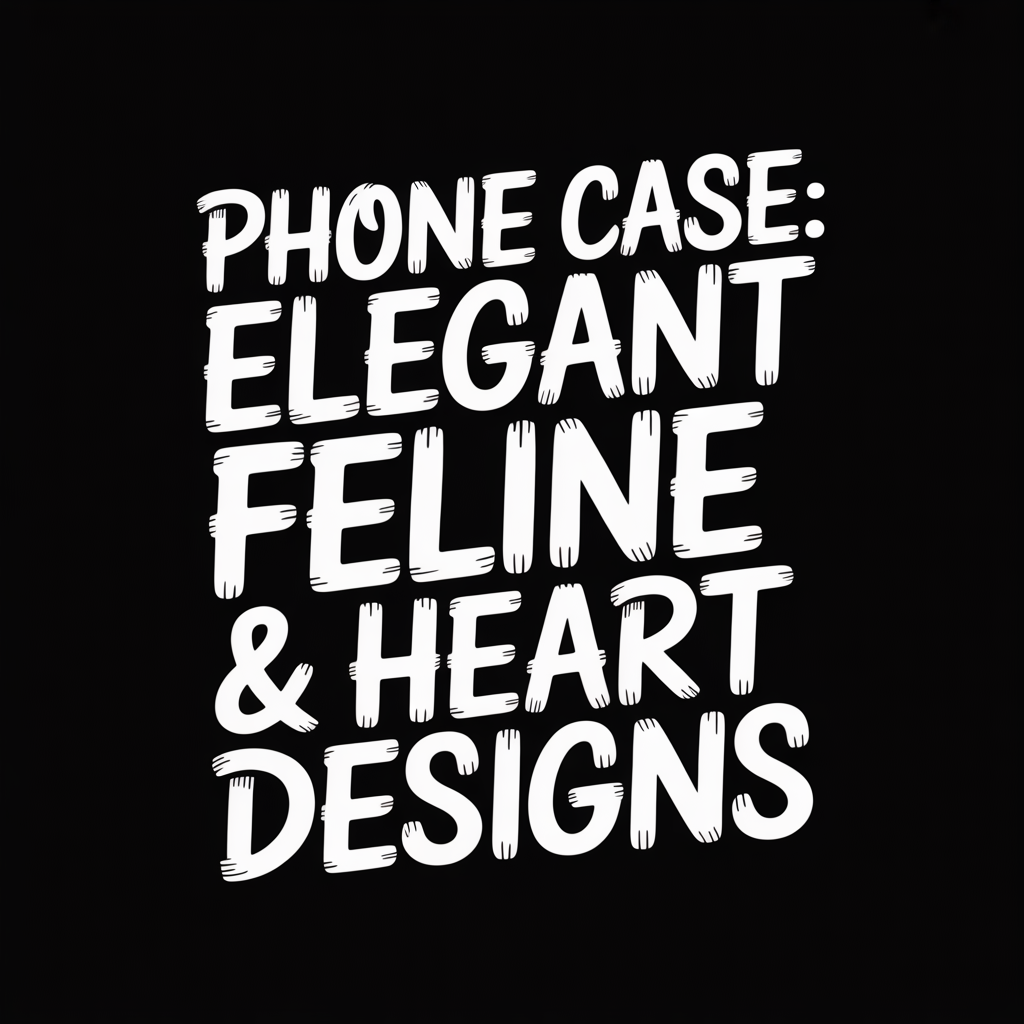 Phone Case: Elegant Feline & Heart Designs