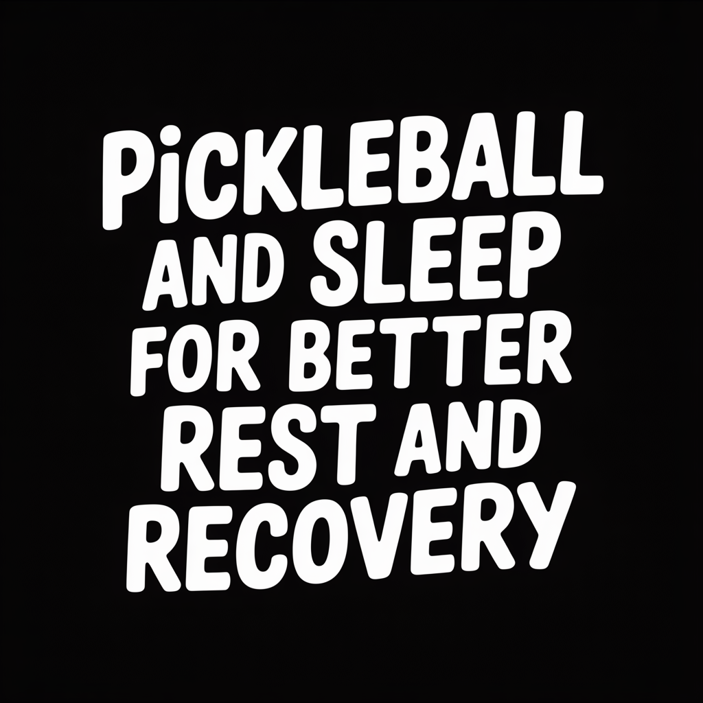Pickleball and Sleep for Better Rest and Recovery