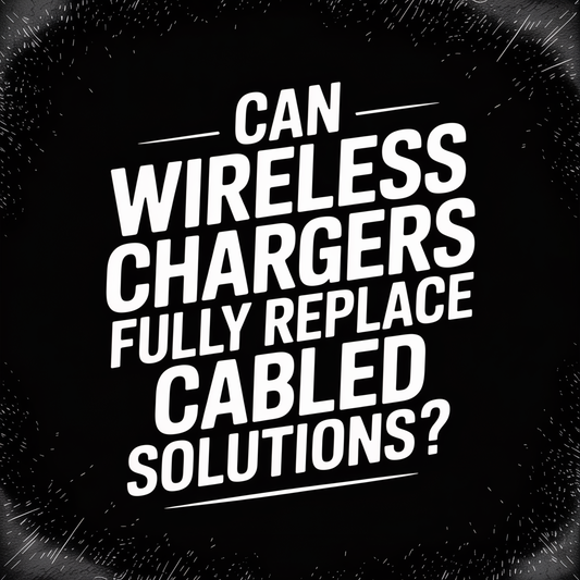 Text graphic asking if wireless chargers can fully replace cabled solutions for charging devices.