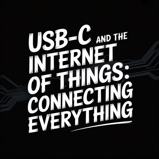 Text graphic featuring USB-C and the Internet of Things: Connecting Everything on a black background.