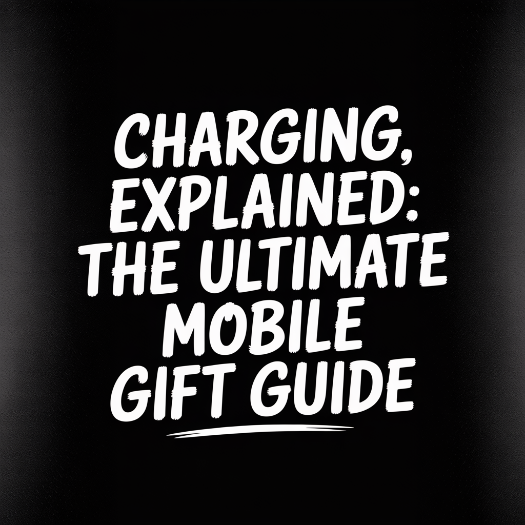 Title image for "Charging Explained: The Ultimate Mobile Gift Guide" featuring bold text on a black background.