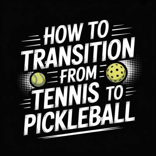 Illustration on how to transition from tennis to Pickleball, featuring tennis and pickleball equipment.