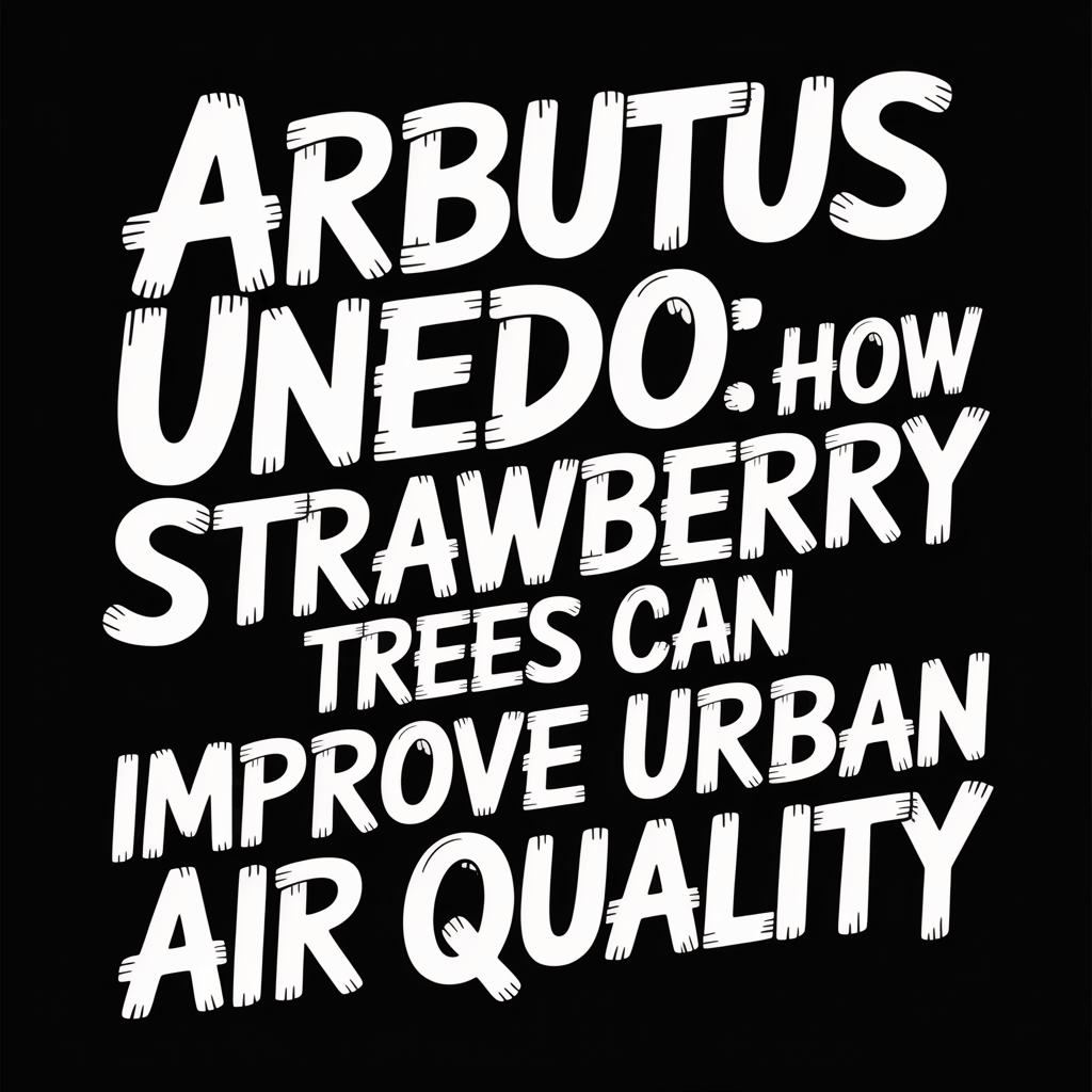 Arbutus Unedo: How Strawberry Trees Can Improve Urban Air Quality graphic with bold text on a black background.