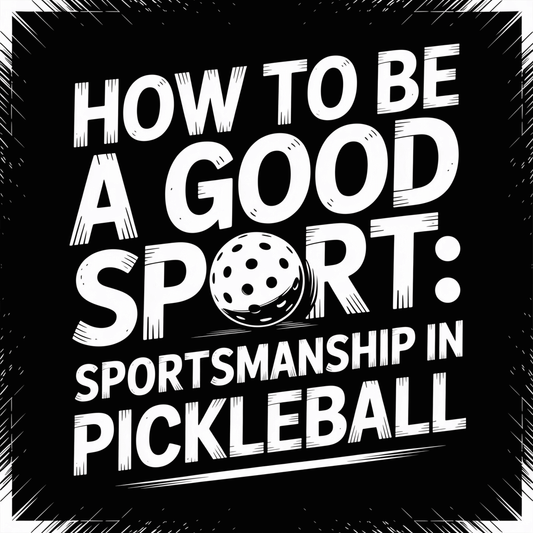 Text graphic on sportsmanship in pickleball with a focus on being a good sport.
