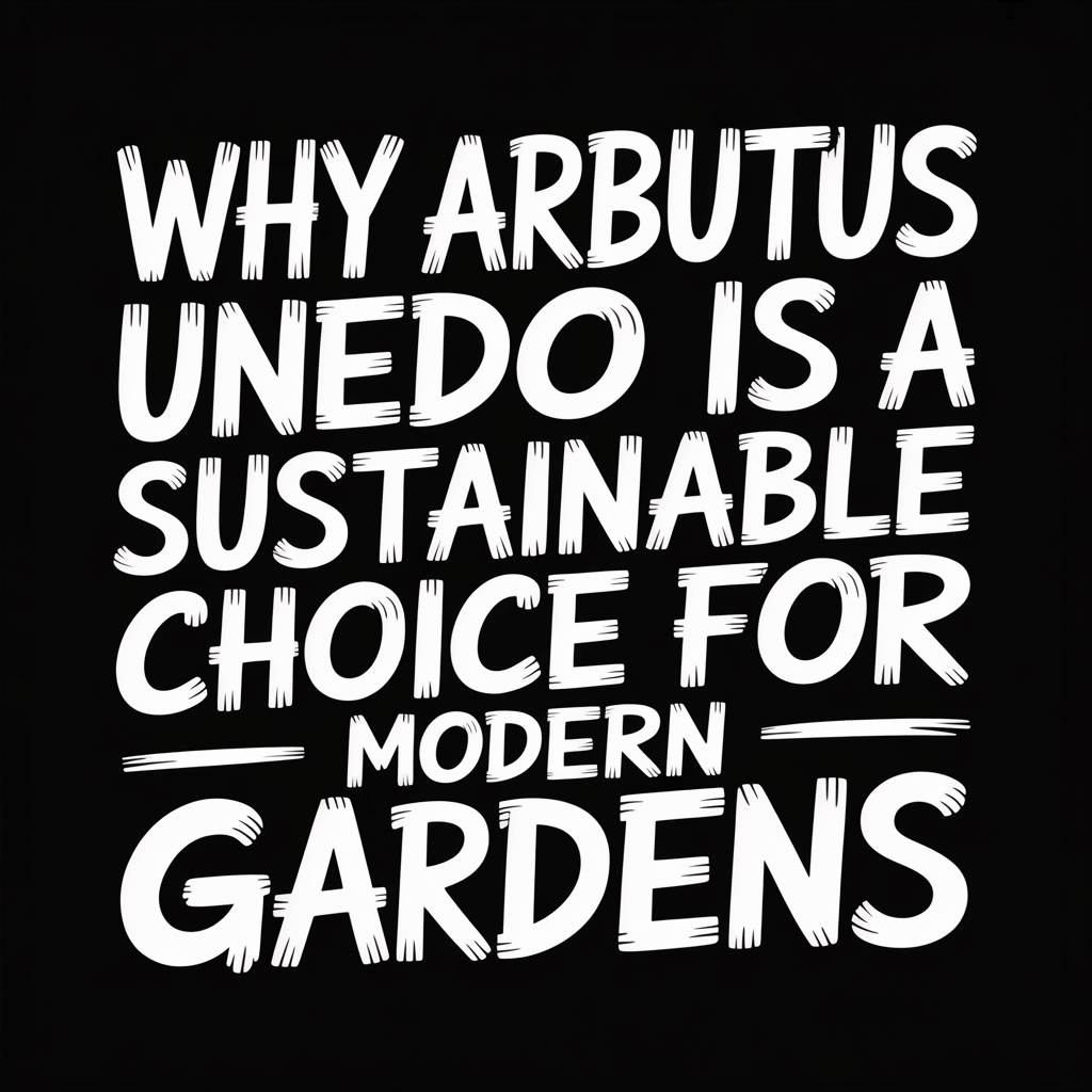 Text graphic explaining why Arbutus Unedo is a sustainable choice for modern gardens.