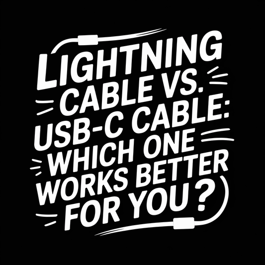 Text graphic comparing Lightning cable and USB-C cable for optimal device charging options.