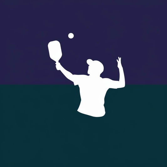 Silhouette of a player serving a ball in a game of Pickleball, showcasing the sport's dynamic action.