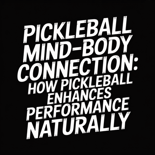 Text graphic on Pickleball and mind-body connection enhancing performance naturally.