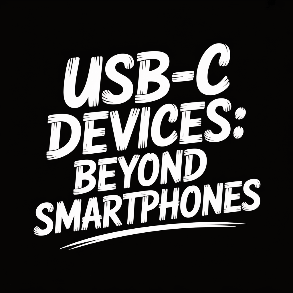 USB-C Devices: Beyond Smartphones written in bold white text on a black background.