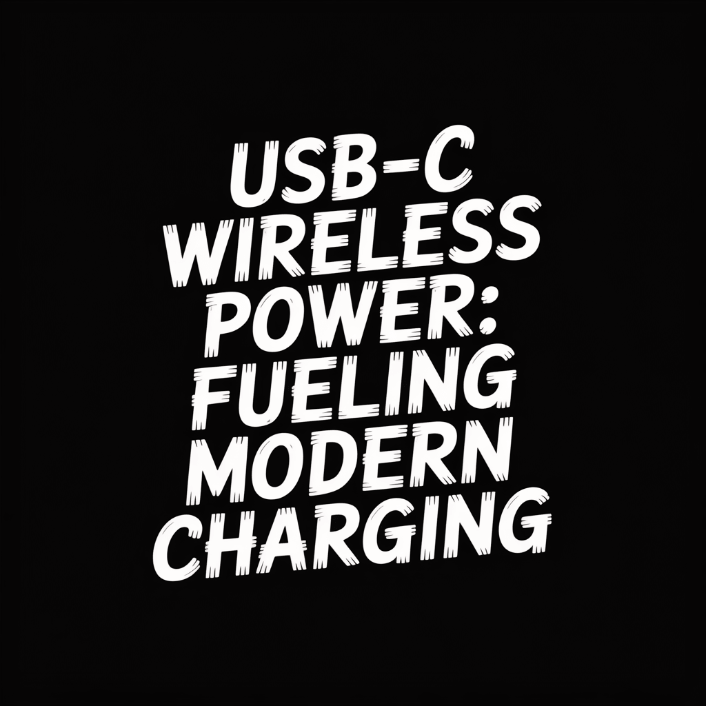 Text image with the caption 'USB-C Wireless Power: Fueling Modern Charging' on a black background.