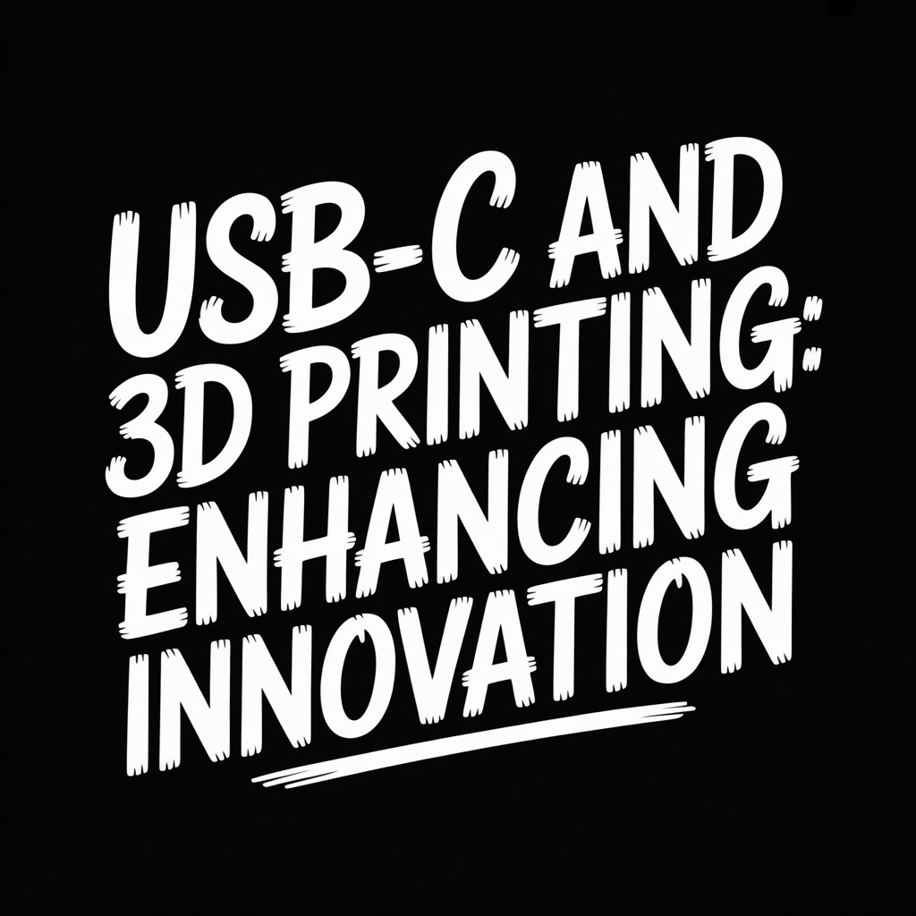 USB-C and 3D Printing: Enhancing Innovation text design on black background