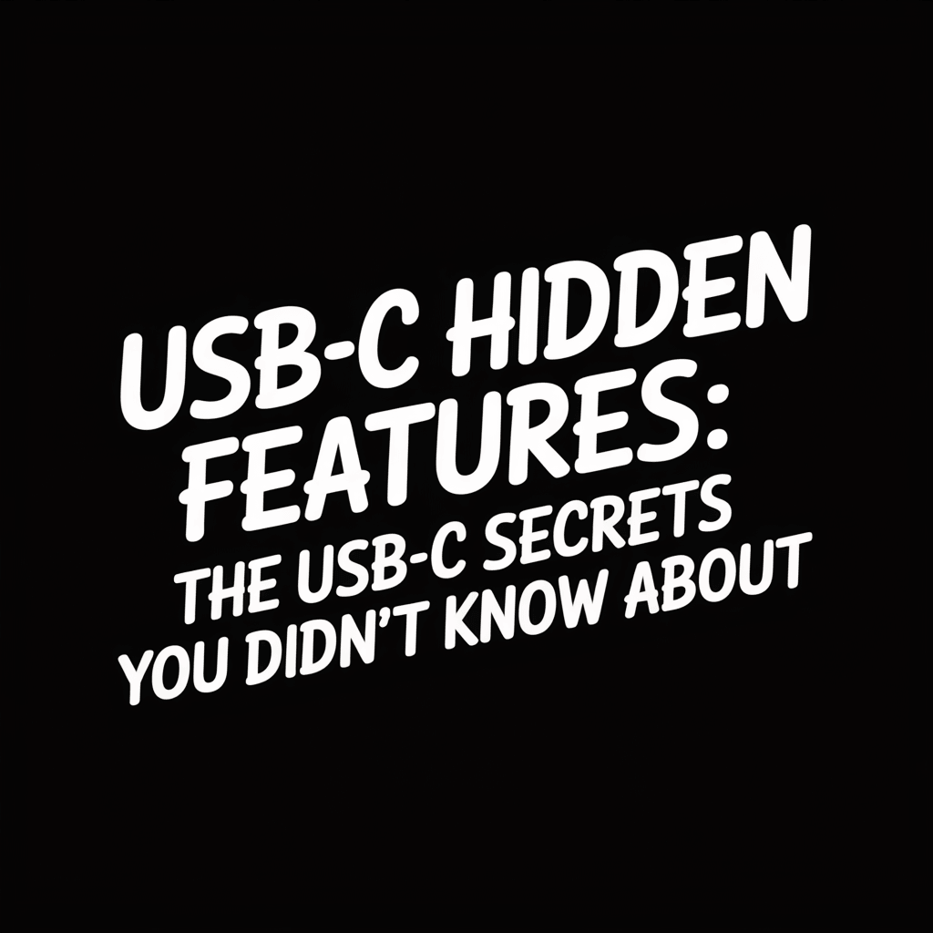 USB-C hidden features text showcasing USB-C secrets you didn’t know about on a black background.