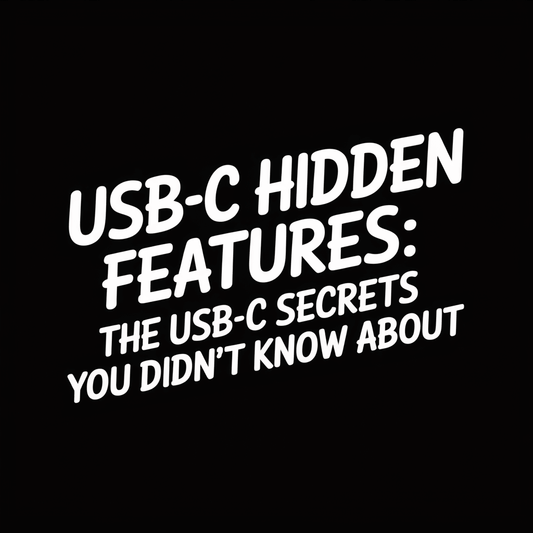 USB-C hidden features text showcasing USB-C secrets you didn’t know about on a black background.