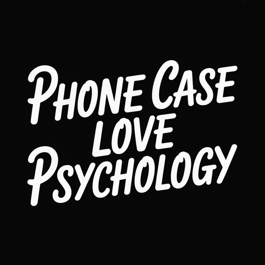 Phone Case Love Psychology text about choices and LOVE designs on a phone case.
