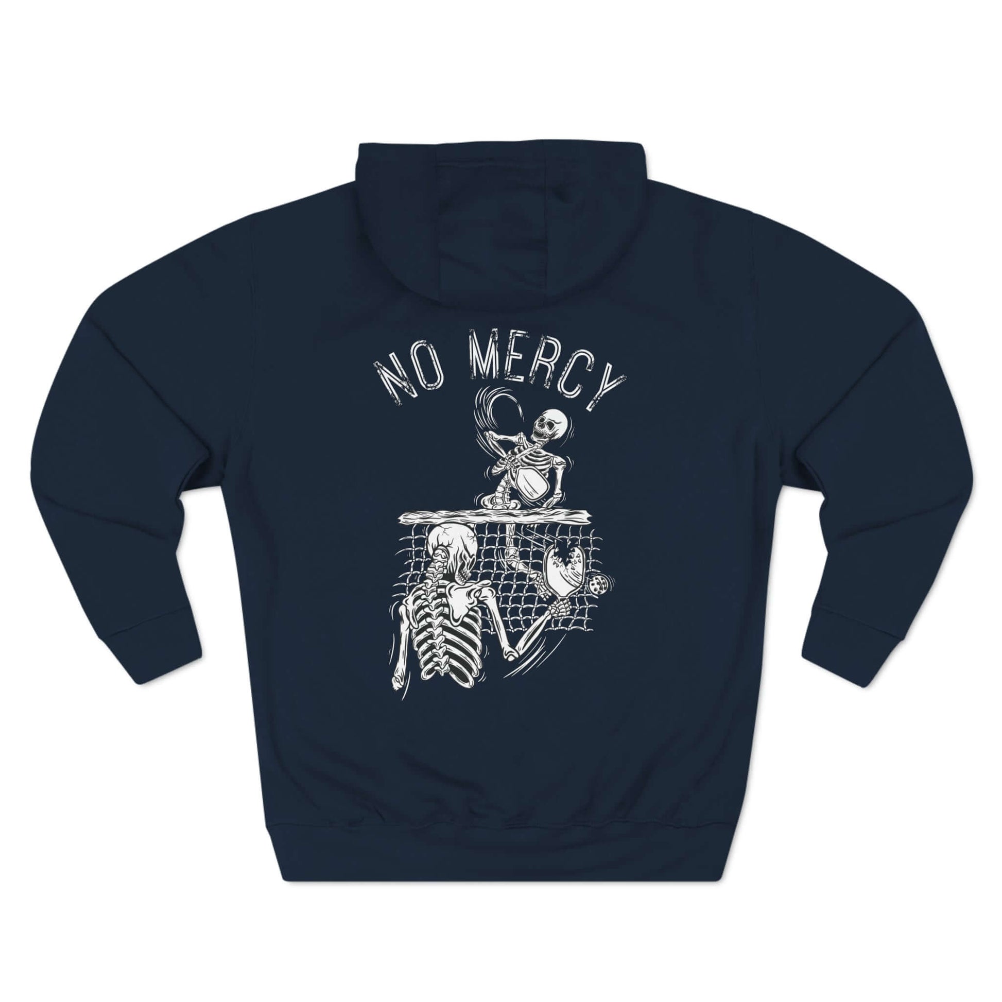 "No Mercy Pickleball Series Fleece Hoodie with Skeleton Graphic"
