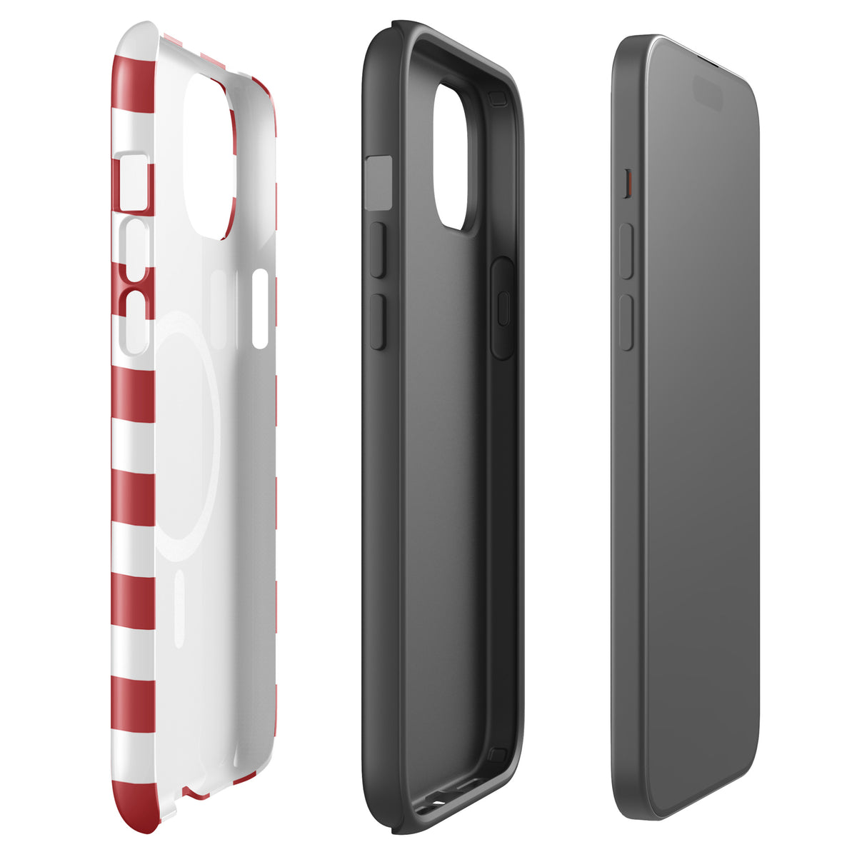 Magnetic Phone Case for iPhone with crimson red checkered design, showcasing stylish protection and bold personality.