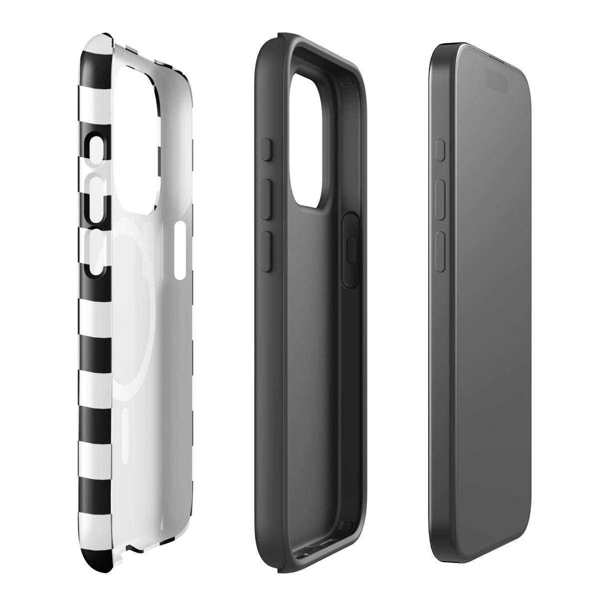 Magnetic Phone Case for iPhone with bold checkered pattern, showcasing tough design and playful vibe.