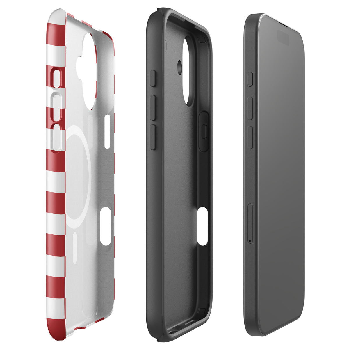 Magnetic Phone Case for iPhone in crimson red checkered design, showcasing stylish and protective covers with playful pattern.