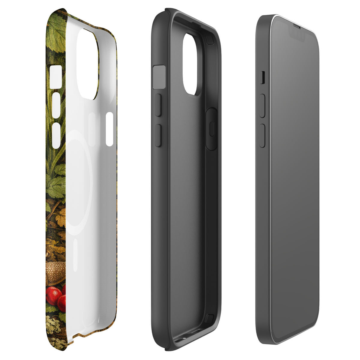 Magnetic Phone Case for iPhone featuring Amanita muscaria mushroom design with vivid colors and glossy finish.
