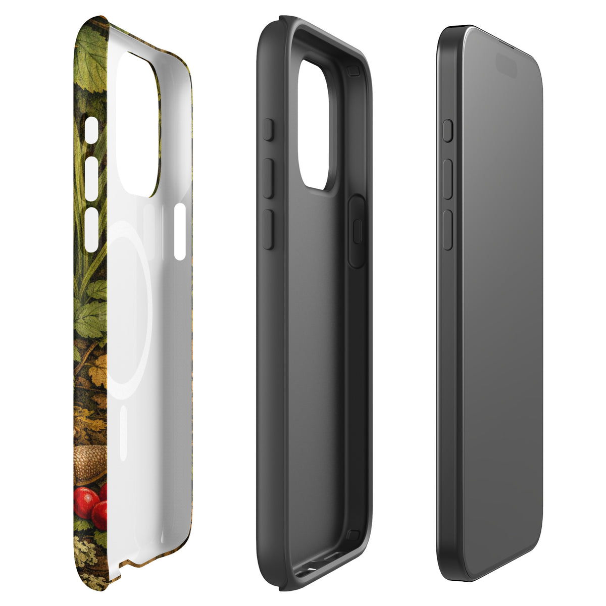 Magnetic Phone Case for iPhone featuring Amanita muscaria mushroom design, vivid colors bring the magic of the forest to your device.