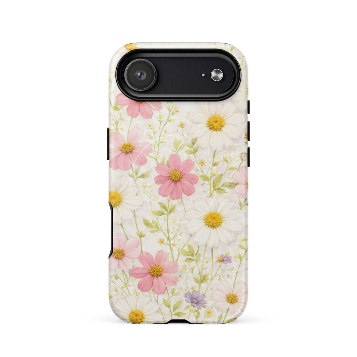 Magnetic Phone Case for iPhone with Fresh Floral Garden Design