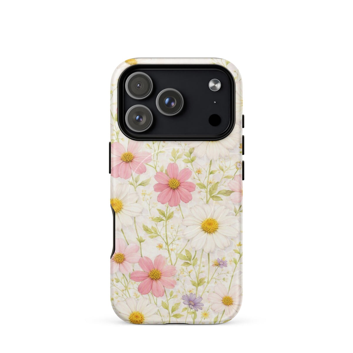 Magnetic Phone Case for iPhone with Fresh Floral Garden Design