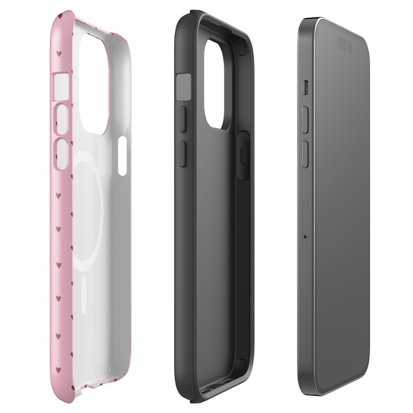 Magnetic Phone Case for iPhone with heart-dot pattern and minimalist design