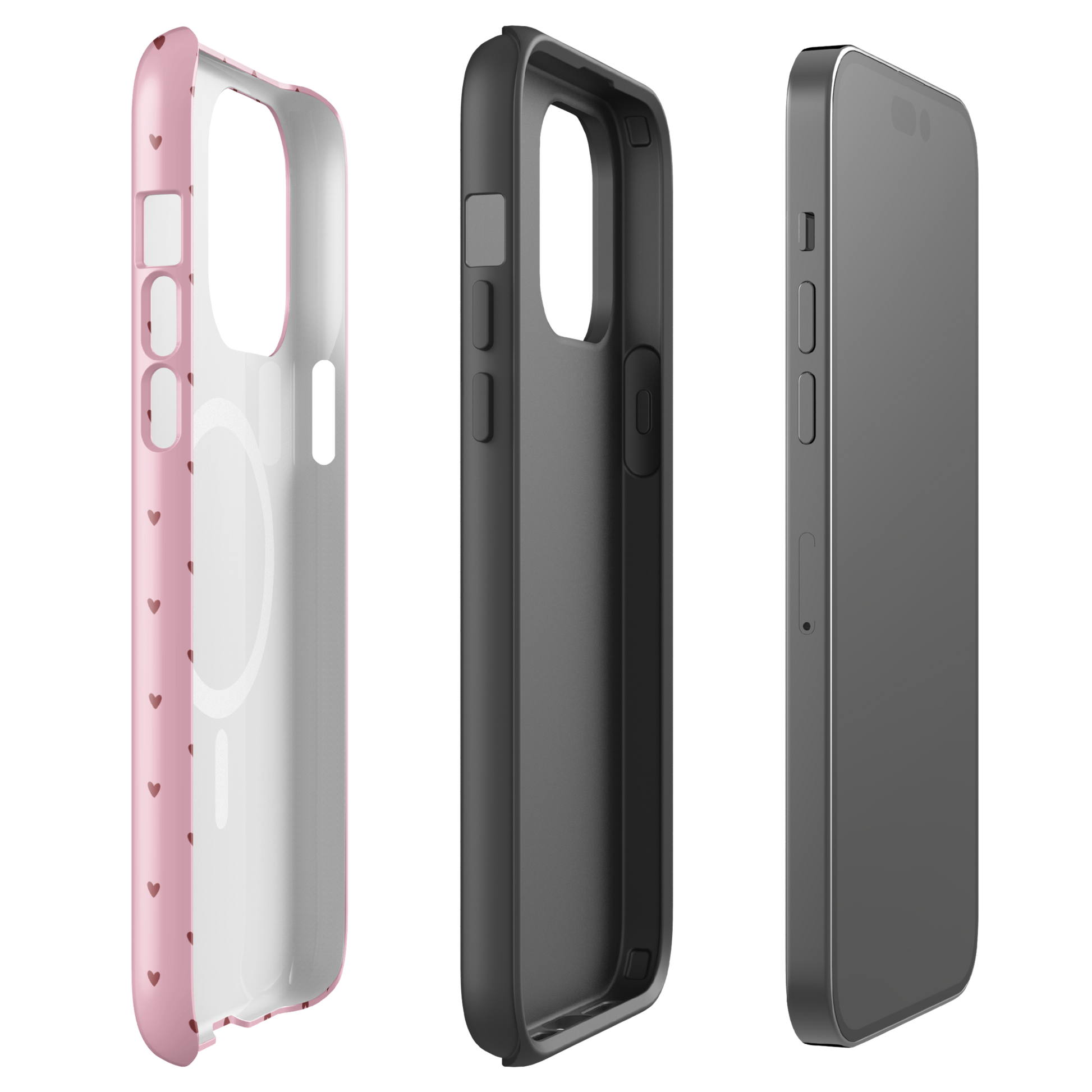 Magnetic Phone Case for iPhone with heart-dot pattern and minimalist design