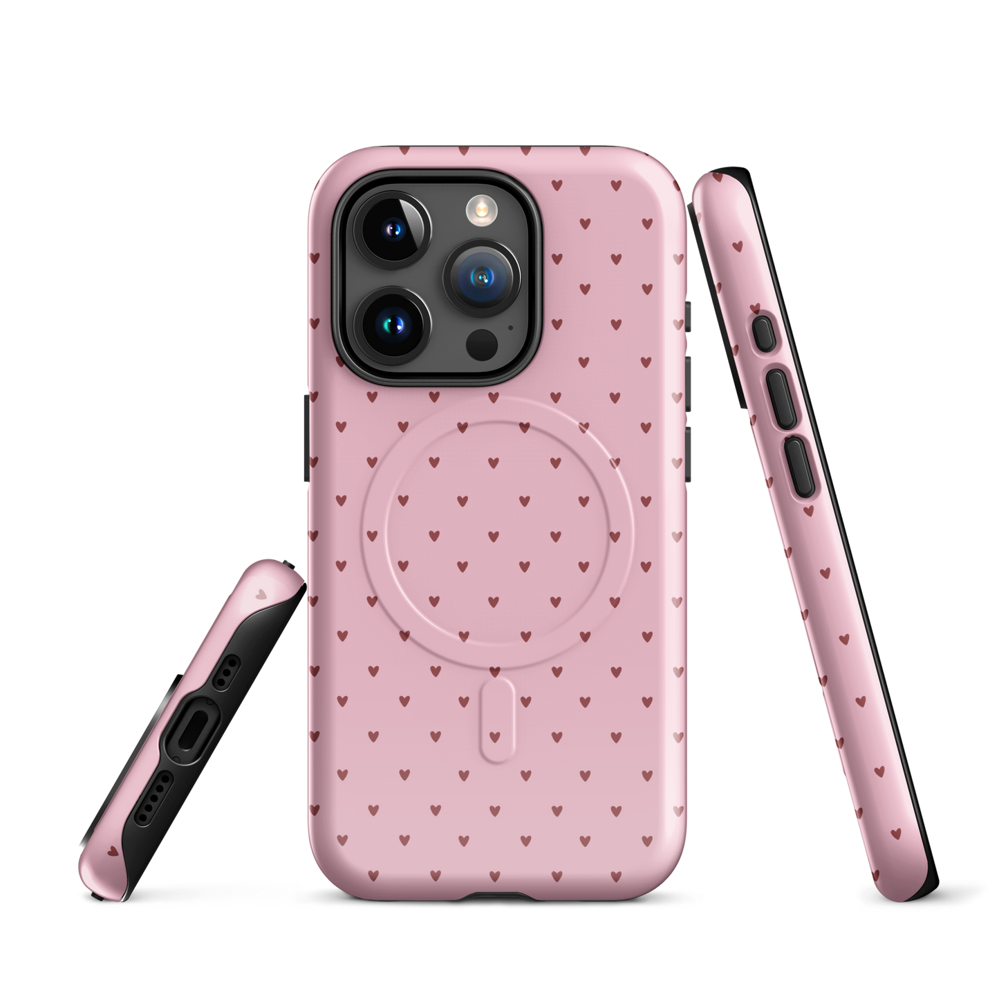 Magnetic Phone Case for iPhone with heart-patterned design, combining elegance and protection. Ideal for stylish minimalists.