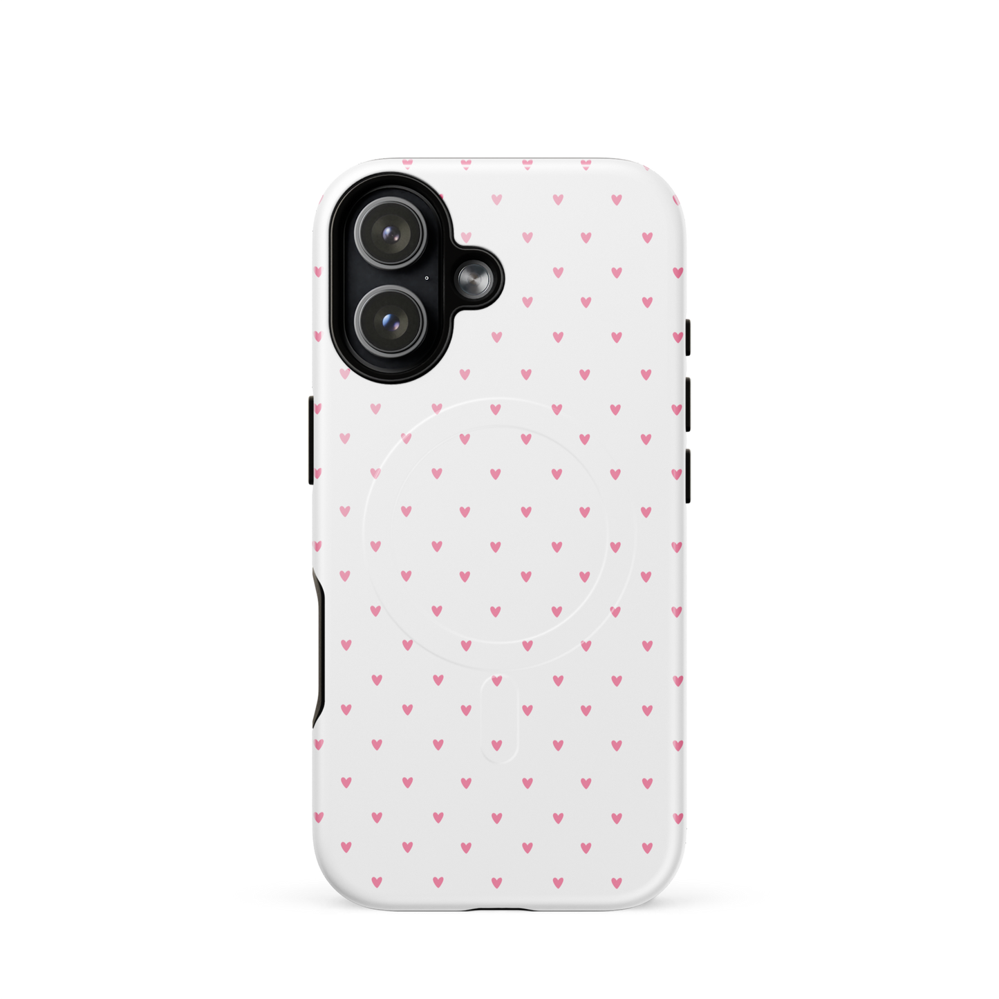 Magnetic Phone Case with heart-dot pattern for iPhone, combining cute and stylish design.