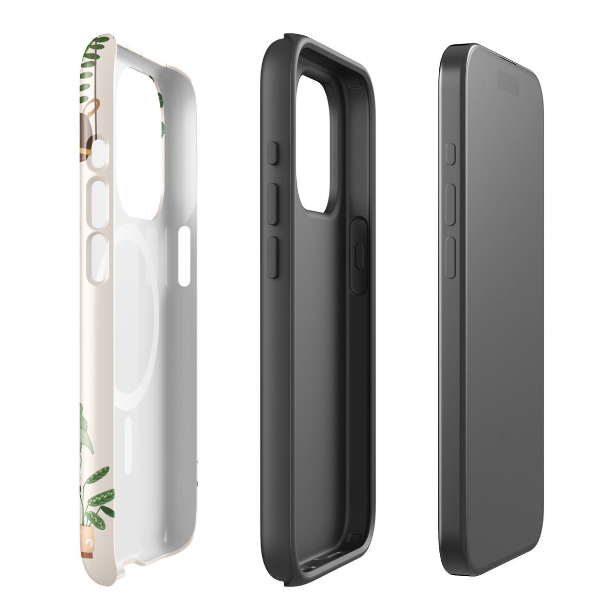 Magnetic Phone Case for iPhone - Botanical Bliss with plant-themed design and sturdy protection features.