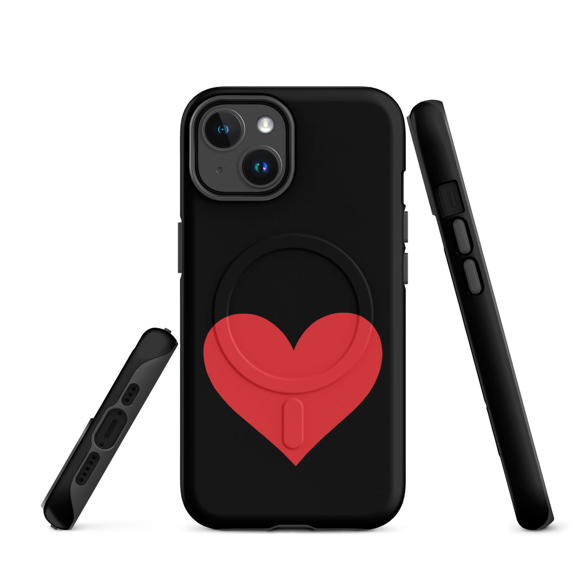 Magnetic Phone Case with heart design for iPhone in vibrant colors, offering style and protection.