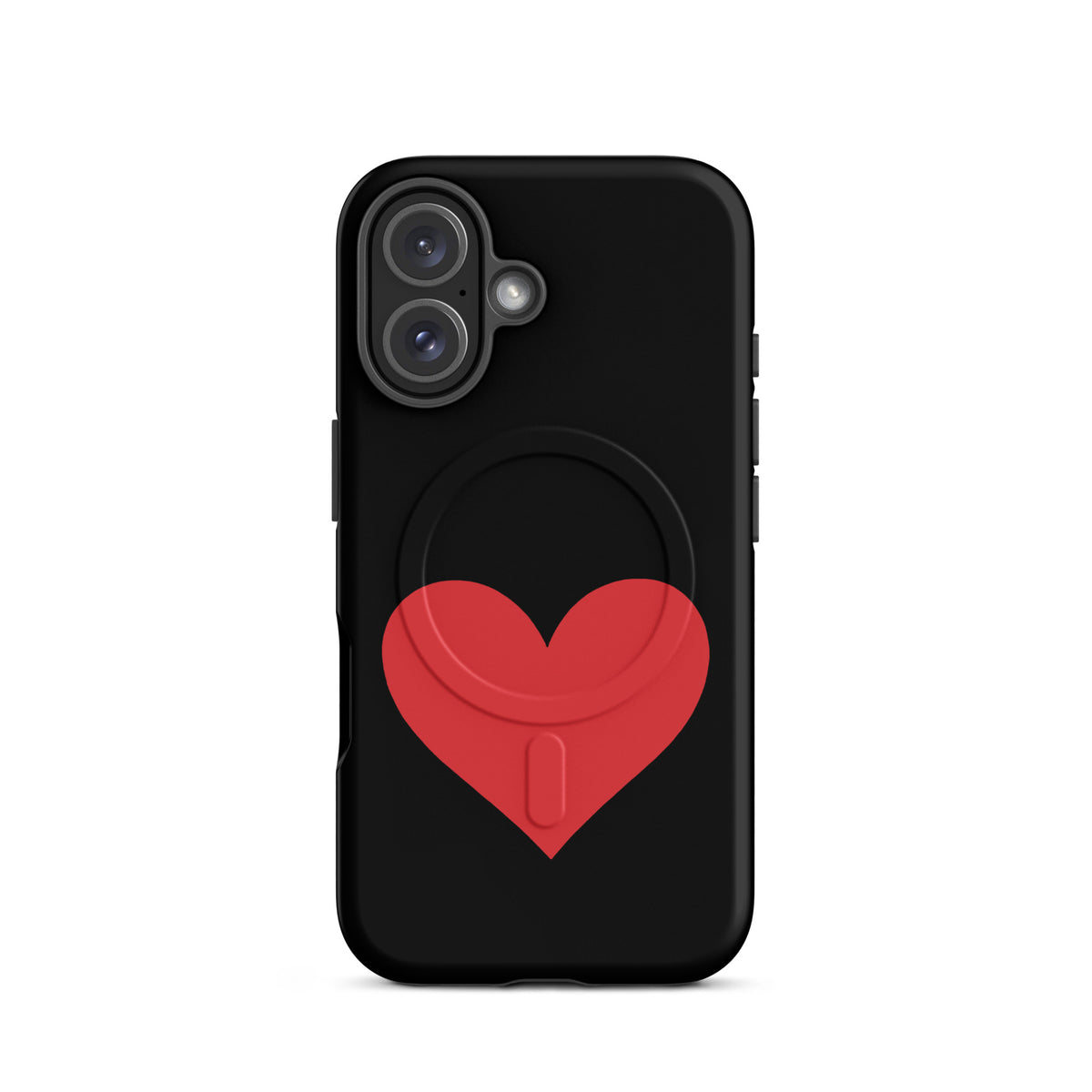 Magnetic Phone Case for iPhone with red heart design, featuring vibrant color options and durable protection.