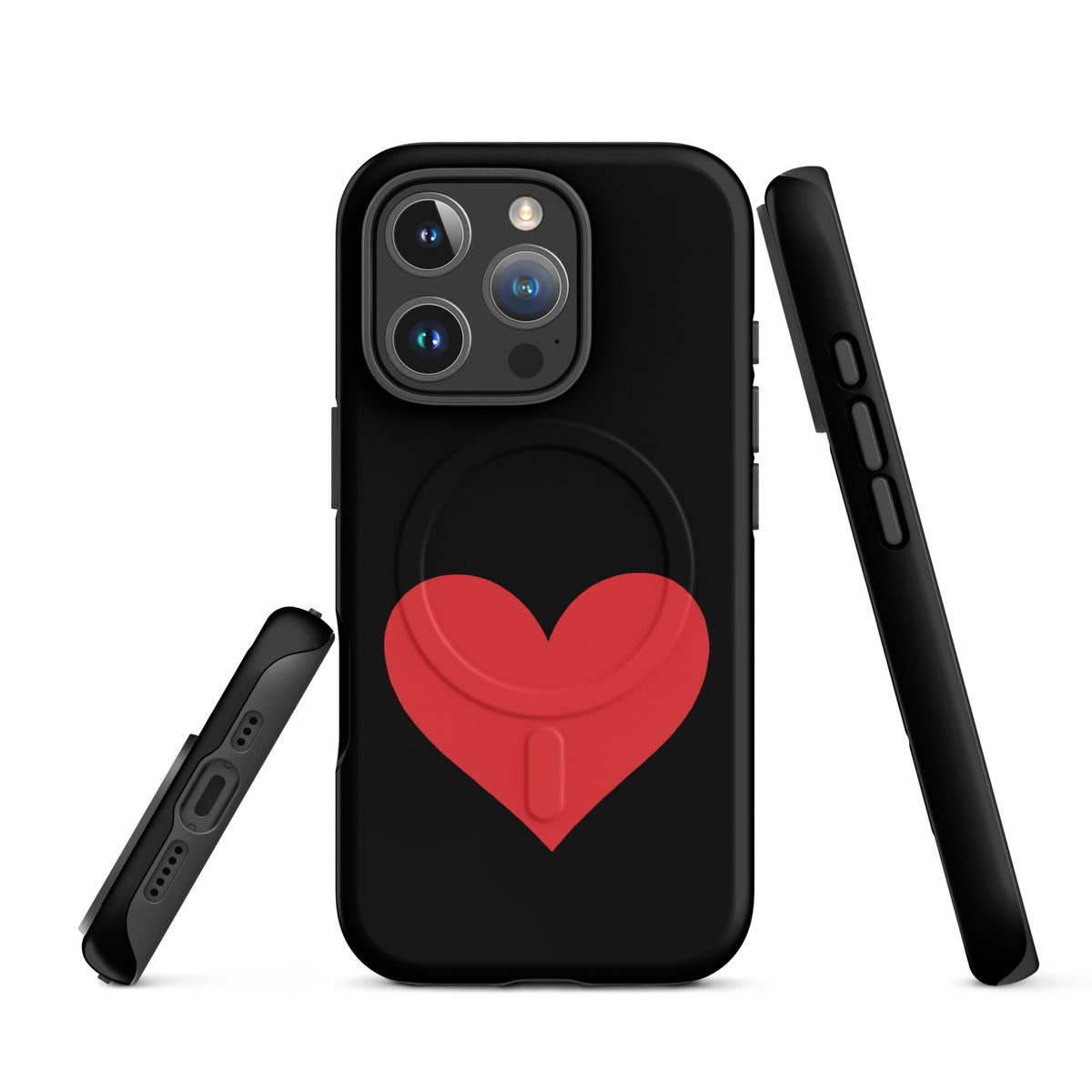 Magnetic Phone Case for iPhone with heart design in vibrant colors, offering style and protection.