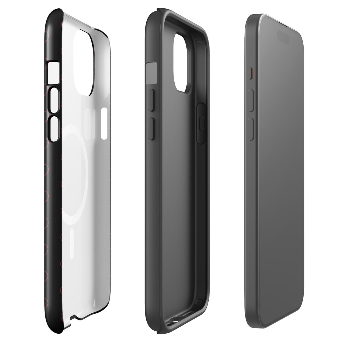 Magnetic Phone Case with minimalist crimson heart pattern, offering a stylish and modern look for premium protection.