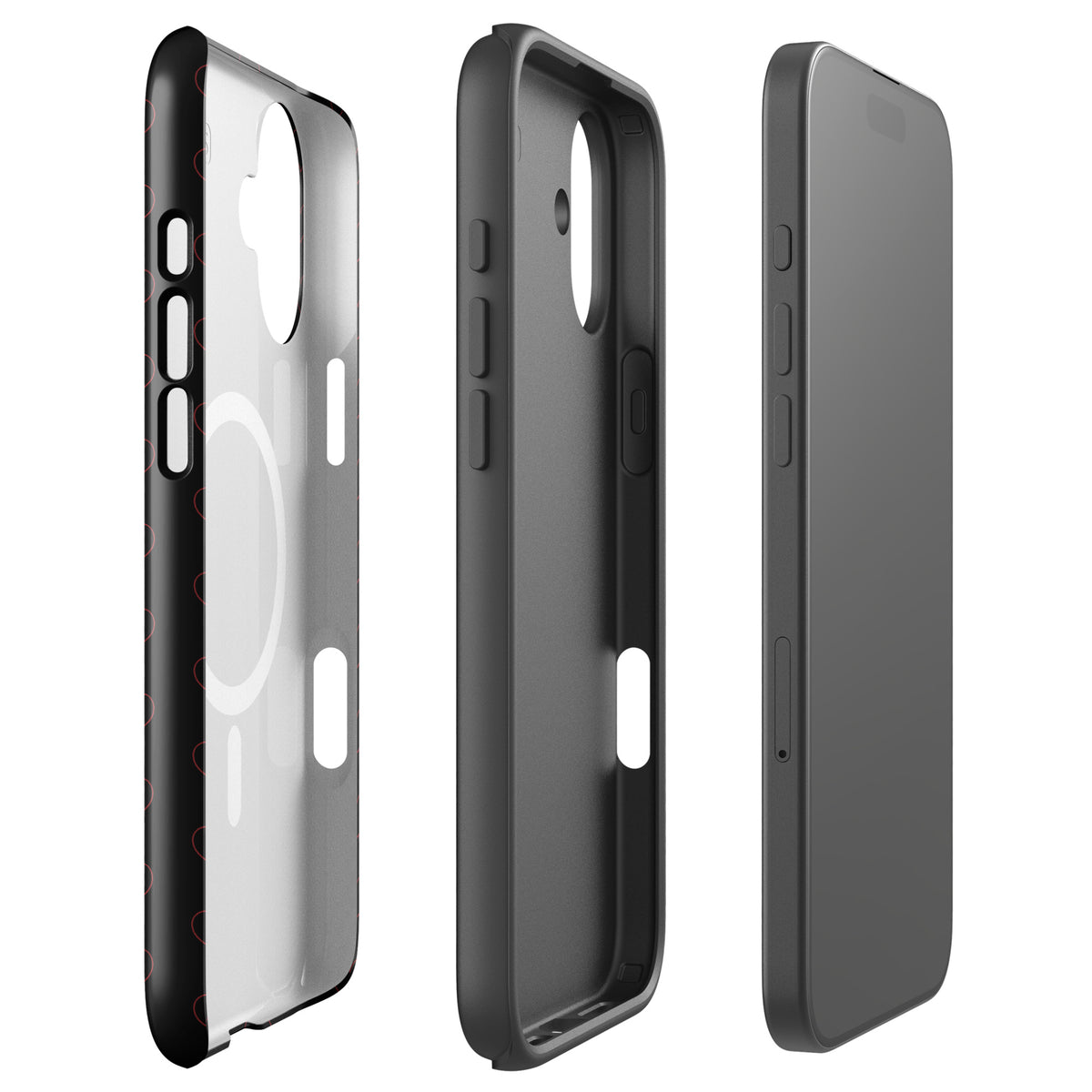 Magnetic Phone Case with crimson heart pattern showcasing modern design and minimalist elegance for a premium look.