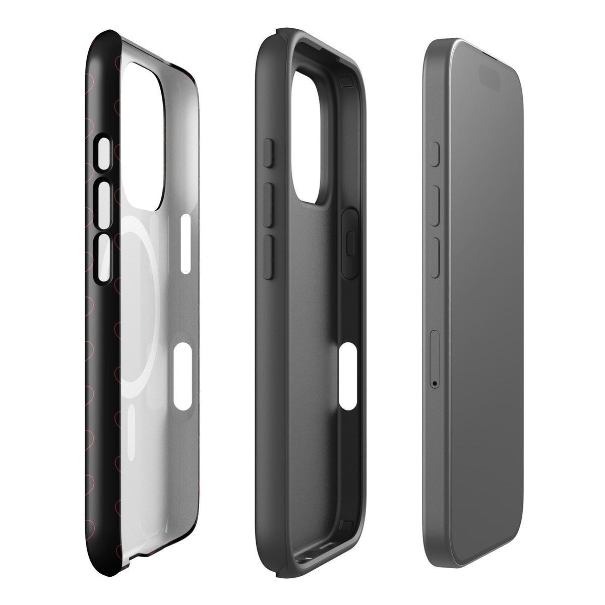Magnetic Phone Case with crimson heart pattern showcasing minimalist design and premium style, offering modern and stylish protection.