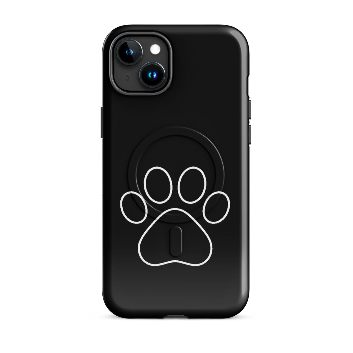Magnetic Phone Case for iPhone with black paw print design, perfect for pet lovers and offers stylish protection.