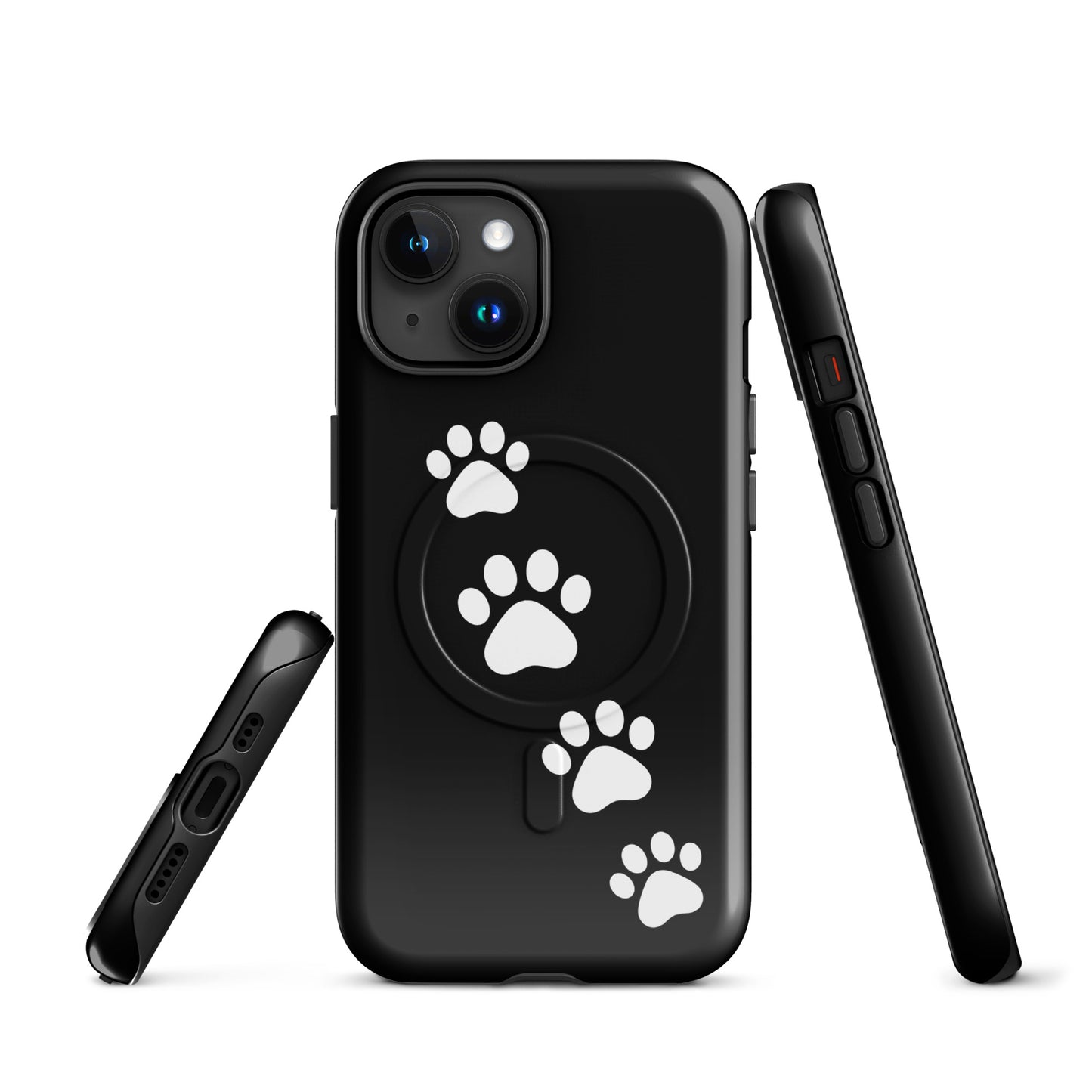 Magnetic Phone Case with paw-print trail design for pet lovers, featuring sleek style and modern charm, ideal for iPhone users.