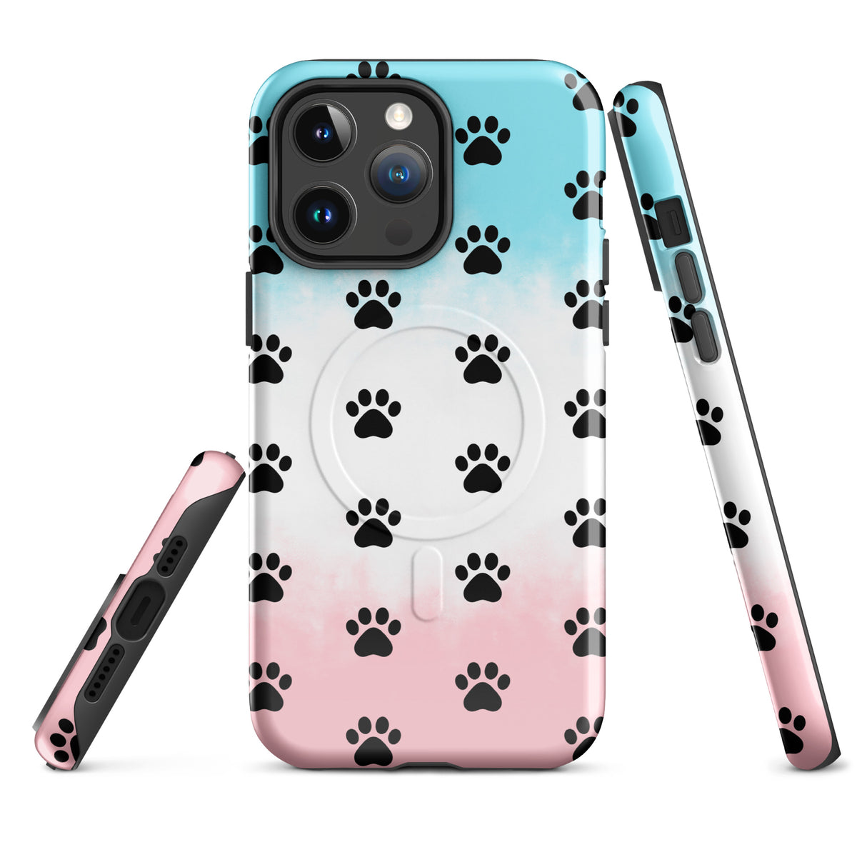 Magnetic Phone Case for iPhone with paw print design, ideal for pet lovers featuring a stylish, playful minimalist paw pattern.