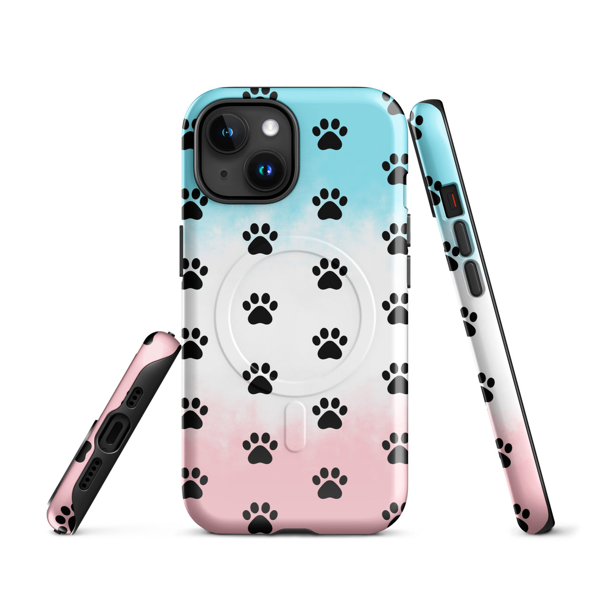 Magnetic Phone Case with paw print design for pet lovers, celebrating cats and dogs, featuring stylish minimalist pattern on iPhone case.