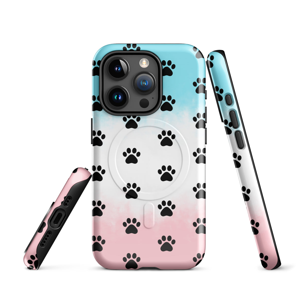 Magnetic Phone Case with paw print design for iPhone, perfect for pet lovers who adore cats and dogs.