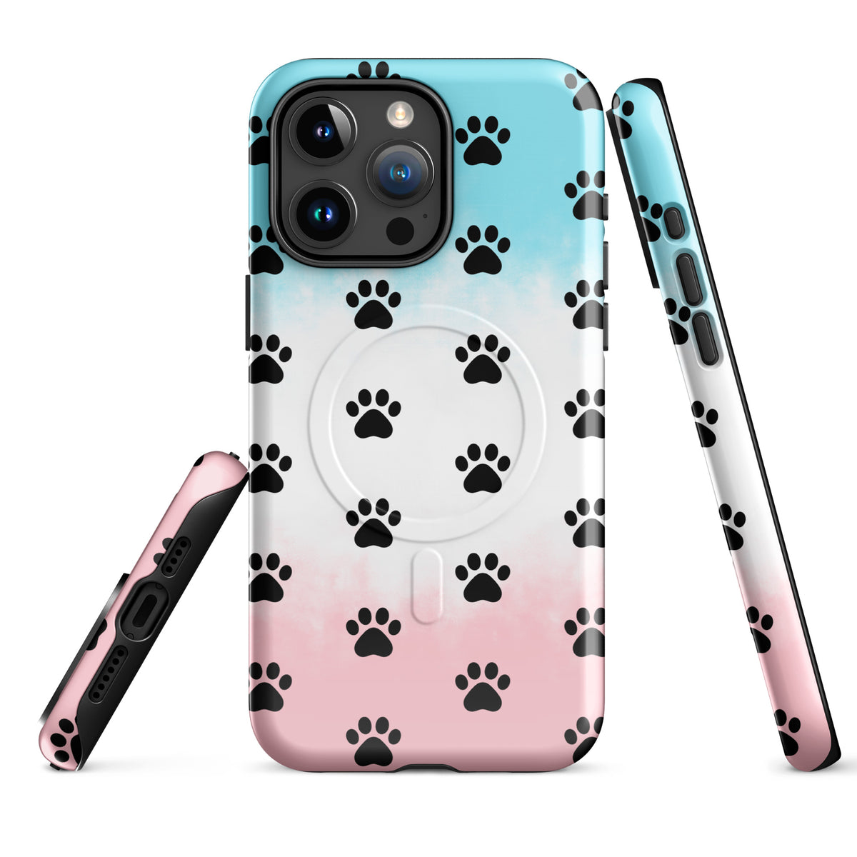 Magnetic Phone Case with paw print design for iPhone, perfect for pet lovers who adore cats and dogs.