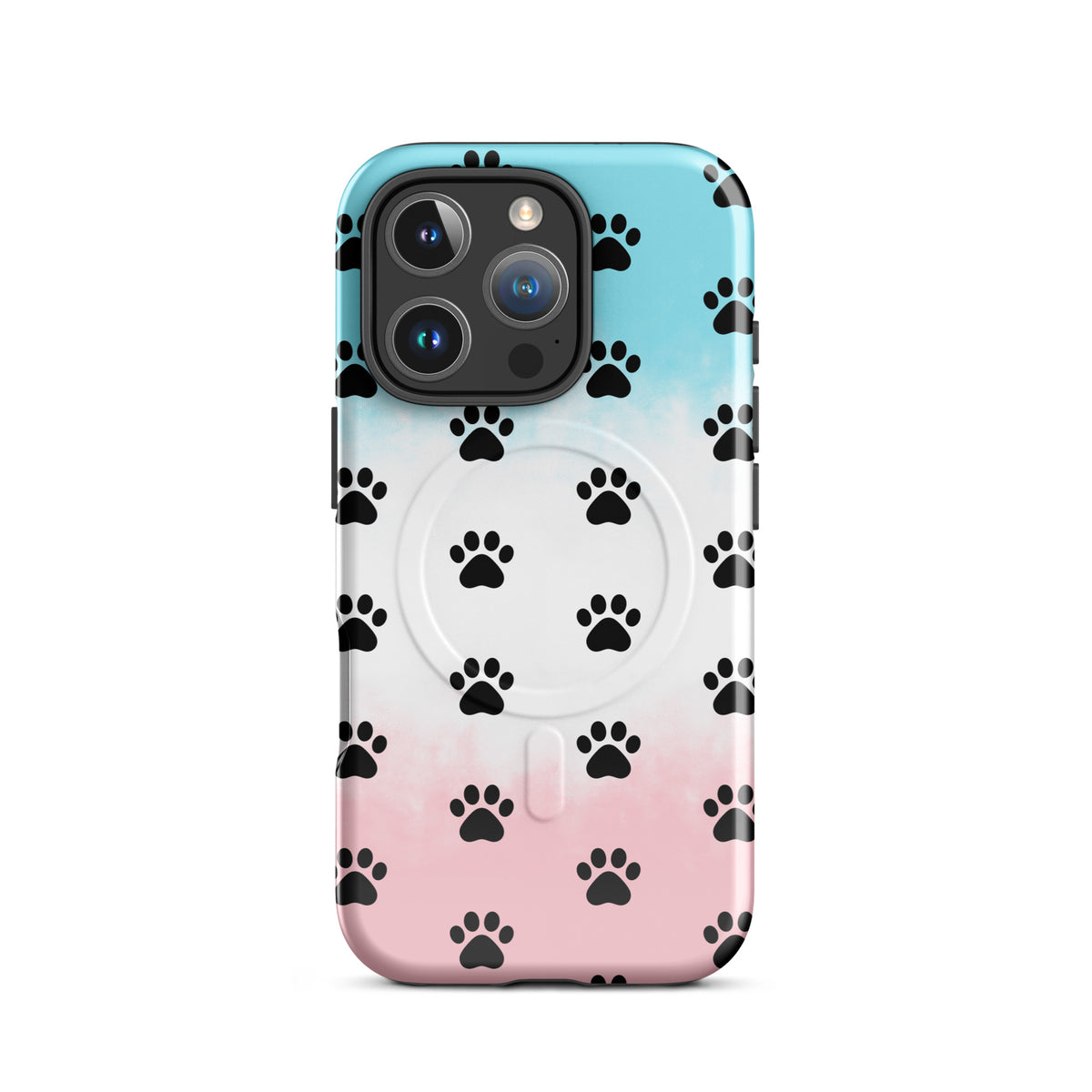 Magnetic Phone Case for iPhone with paw print design, ideal for pet lovers, featuring minimalist cat and dog paw patterns, stylish and modern.